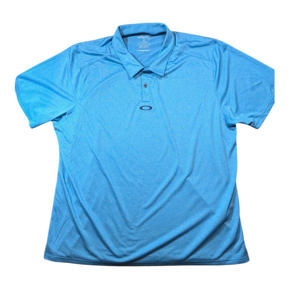 Oakley Golf Polo Shirt Mens XXL 2XL Blue Hydrolix Regular Fit Short Sleeve